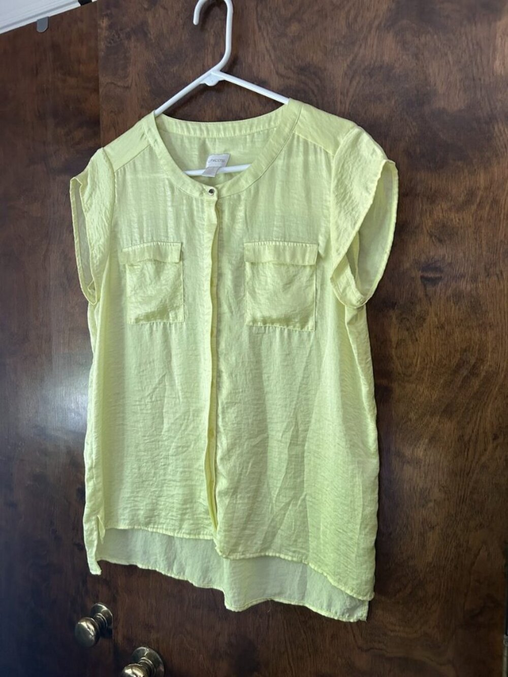 Chico's Chartreuse Green Popover Tunic Top
